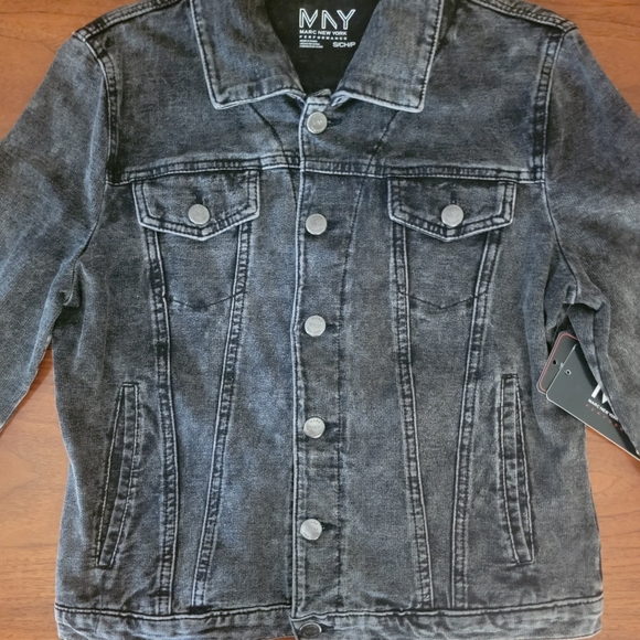NWT Marc New York Charcoal Acid Wash Stretch Denim Jacket Size Small - Picture 9 of 16
